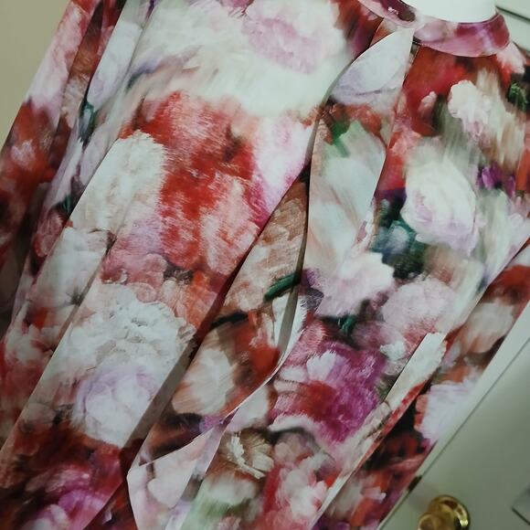 NYDJ Not your Daughters Jeans XL Abstract Floral Long-Sleeved blouse ruffle - Picture 9 of 16